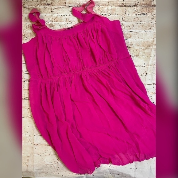 Broadway & Broome Silk Chiffon Top L Pink - Picture 1 of 6